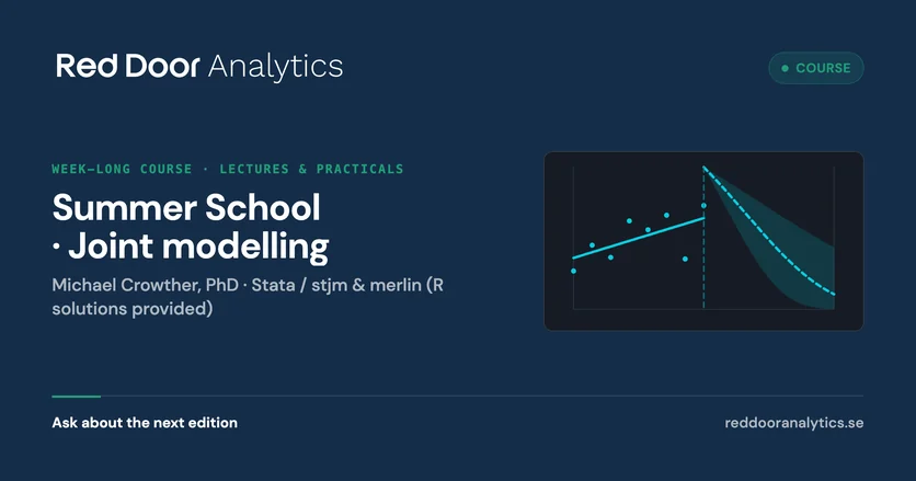 Summer School: Joint modelling of longitudinal and survival data — Red Door Analytics