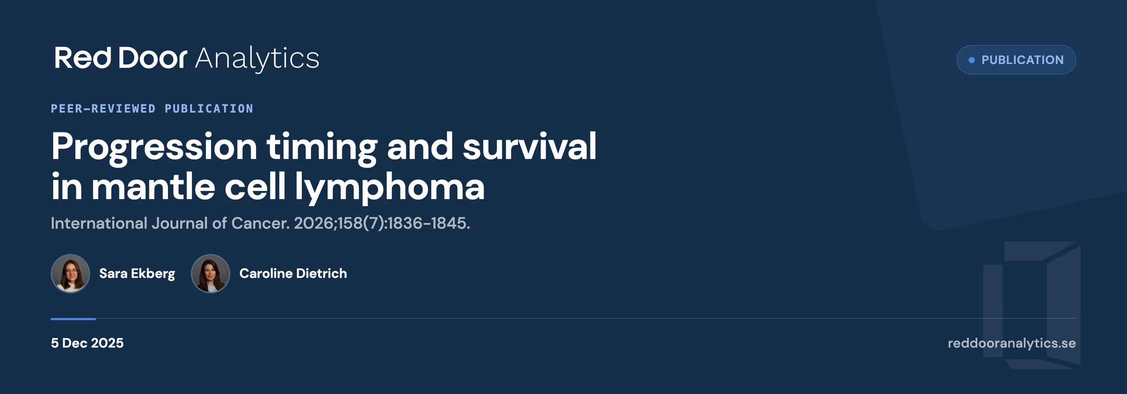 New publication in the International Journal of Cancer — Red Door Analytics