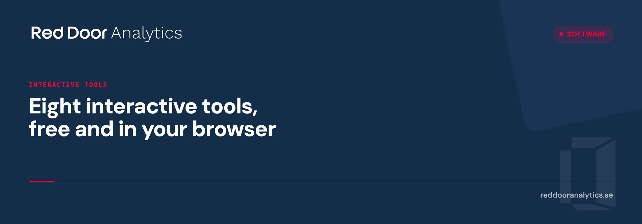 Eight interactive tools, free and in your browser — Red Door Analytics