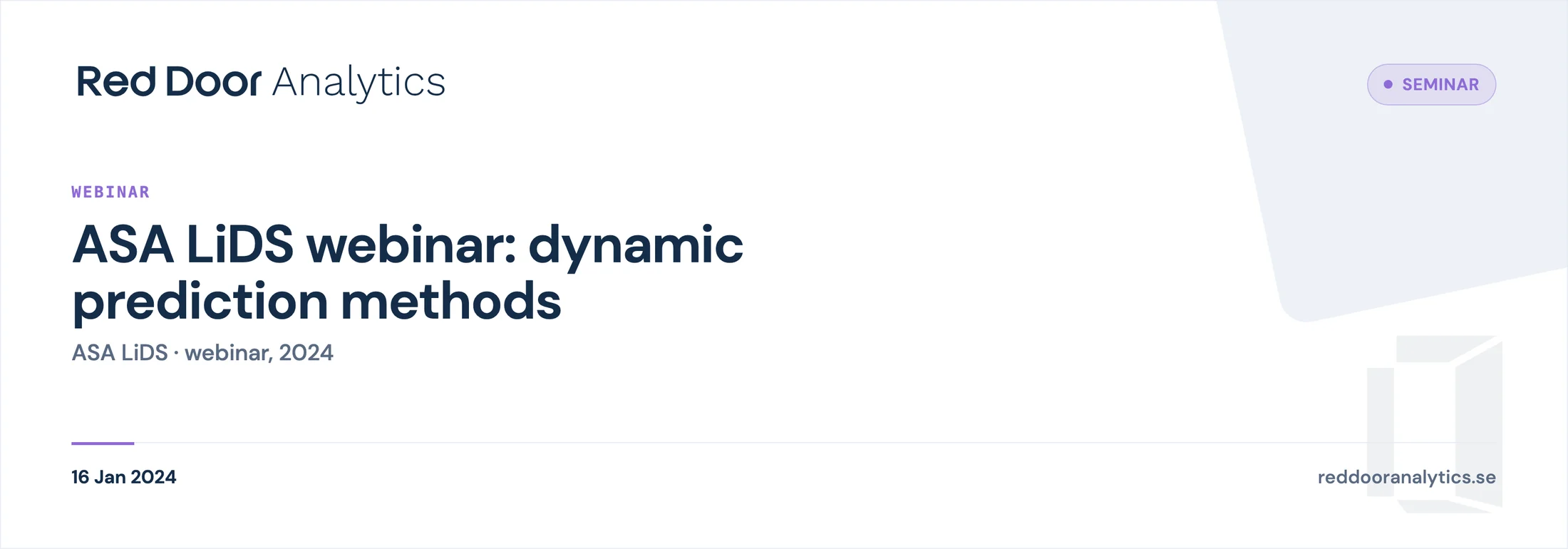 ASA LiDS webinar: dynamic prediction methods with Alessandro Gasparini — Red Door Analytics