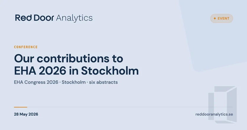 Our contributions to EHA 2026 in Stockholm — Red Door Analytics