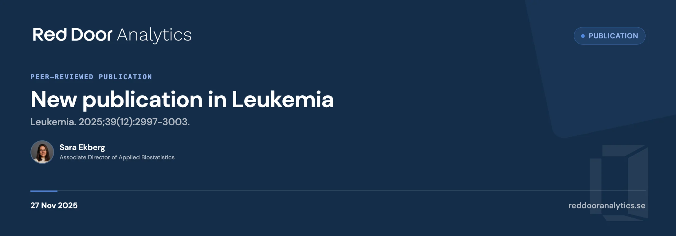 New publication in Leukemia — Red Door Analytics