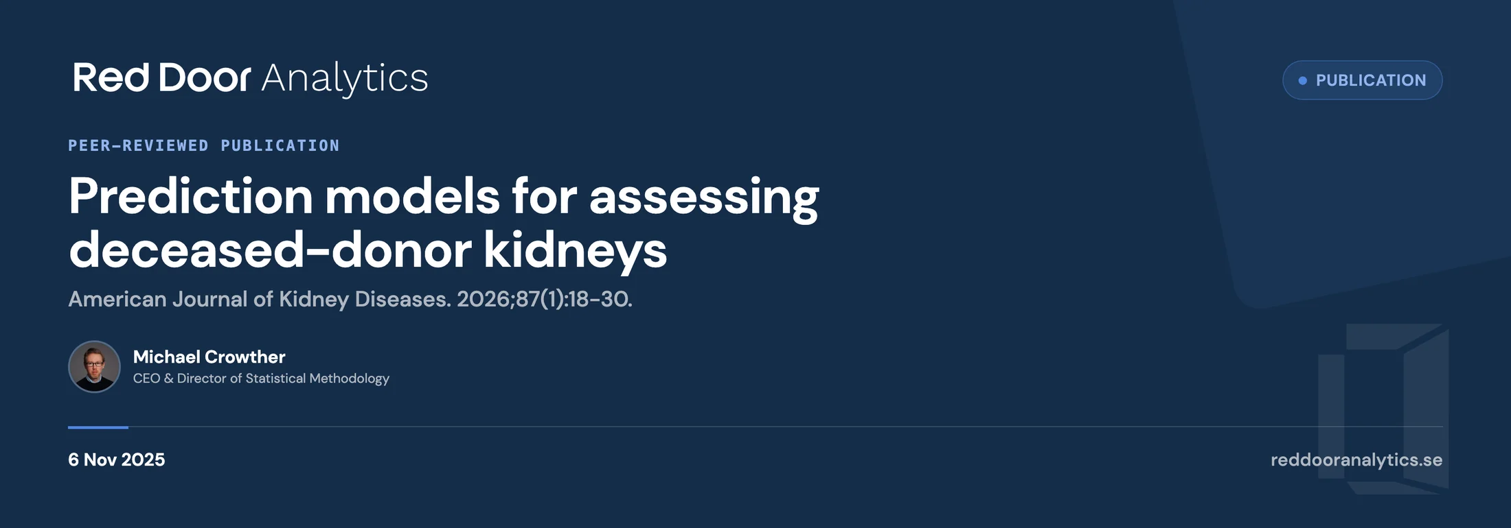 New publication in the American Journal of Kidney Diseases — Red Door Analytics